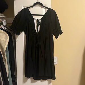 Black mini sundress with sleeves